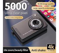 Portable 4K Camera for Content Makers: 16X Zoom, 2.8 Inch TFT Display, CCD Sensor, 1080P Recording, Interpolated 50MP Photos (White 32G)