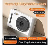 Portable 4K Digital Camera for Travel Photography: 64MP Resolution, 8X Zoom, 2.4-inch IPS Screen, AVI/JPG Output, USB-C Charging Port (Black)