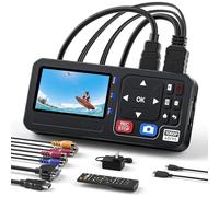 Portable 4K HD Video Audio to Digital Recorder with Remote, HDMI CVBS YPbPr VGA Video Capture Box Standalone for Recording VHS, VCR, DVR, DVD, Hi8, DV Player, Camcorder, Gaming Consoles to USB SD Card