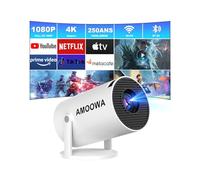 Portable 4K Mini Projector with WiFi and Wireless Bluetooth, Smart Proyector with Android 11, Projector with apps built in, 270° Rotatable, Auto Keystone,35"-130" Screen,Projector 4K Ultra HD