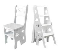 Portable 4Step Wooden Ladder ChairVersatile Folding Step Stool for Home Library Display Stand and Easy Storage Ideal for Indoor and Outdoor Use