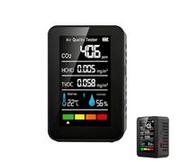 Portable 5-in-1 Indoor Air Quality Meter for Home, Office, Gym & Pet Room | Air Quality Tester with LCD Screen,Tracks CO₂, HCHO, TVOC, Temperature and Humidity, Air Condition Meter for Car & Greenhouse
