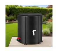 Portable 500L Rainwater Tank - Heavy-Duty Garden Water Reservoir Flexible Storage Solution Durable Black Design for Eco-Friendly Water Conservation & Outdoor Use