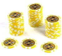 Portable 50PCS Counting Game Chips, Casino Monte Carlo Games Poker Chips, Metal Core 12g Poker Texas Hold`em Blackjack Club Poker Chips