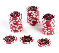Portable 50PCS Counting Game Chips, Casino Monte Carlo Games Poker Chips, Metal Core 12g Poker Texas Hold`em Blackjack Club Poker Chips