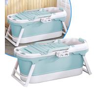 Portable, 55 inches Foldable for Adult, Collapsible with 2 Side Handles, Folding with Waterproof Neck Pillow, Green