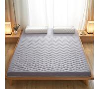 Portable 5cm Thick Folding Futon Mattress - Roll-Up Guest Bed for Single/Double - Comfortable Space-Saving Solution for Dorm Room & Apartment, Gray, 90x200cm - Ideal Travel & Overnight Use