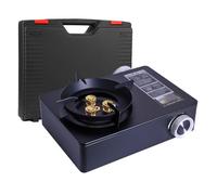 Portable 5KW Gas Stove with 12,000 BTU Burner & Grill Plate - Outdoor Camping BBQ Cooker with Drip Tray, Carry Case - Foldable, Lightweight & Safe for Hiking, Picnics, Backpacking & Travel