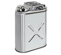 Portable 5L 10L Stainless Steel Jerry Can, Leak Proof Fuel Tank With Spout & Handle, Rust Resistant Gasoline Container For Car Motorcycle Outdoor Emergency Use