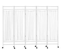 Portable 5Panel Indoor Room Divider on Wheels e for Hospitals & ClinicsVersatile White Partit for Patient Wards