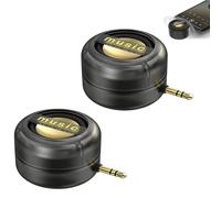 Portable 5X Speaker Amplifier-Plug & Play for Music/Calls, 2026 New Cell Phone Speaker Amplifier with 3.5mm & Type-C, Immersive Audio Anytime for Phone, iPad, Smartphone, Tablet (Black*2,3.5mm)