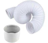Portable 6 Inch 150mm Diameter Replacement Long Ac Air Conditioner Conditioning Unit Replacement Tubes Vent Flexible Con Exhaust A/C Universal1 Aircon1 Hose Exhaust Extension Duct,1.5m(with Adapter)