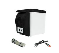 Portable 6 Liter Electric Cooling Double Temperature Control Lightweight Vehicle Refrigerator Upgrades For Car Trucks Compact Car Fridge For Camping Travel
