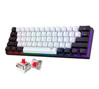 Portable 60% Mechanical Gaming Keyboard, Ergonomic Wired Keyboard with Red Switches, 18 LED Backlit Keyboard, 61 Keys Ultra Compact Mini Office Keyboard for PC/Mac/Xbox,
