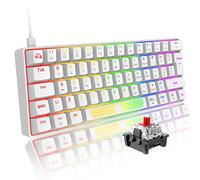 Portable 60% Mechanical Gaming Keyboard Type C Wired 62 Keys LED USB Waterproof Mini Keyboard 20 Chroma RGB Backlight Anti-ghosting Keys+Extra Keycaps for Computer/PC/Laptop/MAC