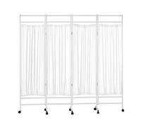 Portable 6ft Removable Room Divider with Wheels Folding Vertical Door Partition for Clinic Ward Patient Examination (White)