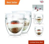 Portable 6oz Double Wall Tumbler Set with Lids - Durable & Dishwasher Safe