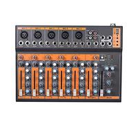 Portable 7-Channel Mic Line Mixer Mixing Console 3-band EQ USB Interface 48V Phantom Power with Adapter mixer DJ