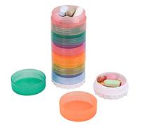 Portable 7-Day Stackable Pill Organizer with 2 Lids for Medications, Vitamins and Supplements Attachable to Magnetic Calendar. Perfect for Travel or Home Use.