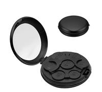 Portable 7-Slot Yen Coin Holder with Mirror, Compact Change Organizer for Car Travel and Daily Use, Black Color for Organization and Visibility