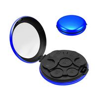 Portable 7-Slot Yen Coin Holder with Mirror, Compact Change Organizer for Car Travel Daily Use, Blue Currency Sorter Wallet Accessory for Japanese Money