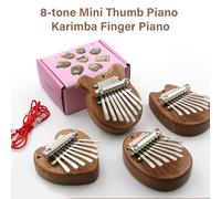 Portable 8 Keys Small Finger Piano Wood Finger Piano Thumb Piano Musical Instrument Kids And Adult Enduring