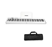 Portable 88 Keys Foldable Digital Piano Multifunctional Electronic Keyboard Piano Student Musical Instrument (Color : White)