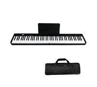 Portable 88 Keys Foldable Digital Piano Multifunctional Electronic Keyboard Piano Student Musical Instrument (Color : Bk)