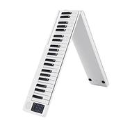 Portable 88 Standard Keys Electric Piano, Foldable Design For Rasy Portability, Support APP BT5.0 MIDI Output, With Carry Bag, For Beginners Kids Teens Adults (Color : White)