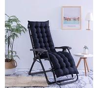 Portable 8cm Thick Outdoor Garden Tum Cushion Adjustable Strap Recliner Pillow Comfortable Black Cushion for Relaxing 48x170cm Perfect for Lawn Use