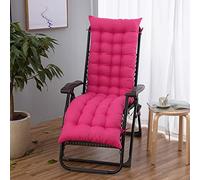 Portable 8cm Thick Outdoor Garden Tum Cushion Adjustable Strap Recliner Pillow Comfortable Seat Pad in Rose Red 53x155x8cm for Maximum Relaxation