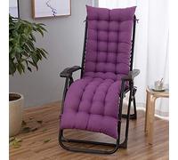 Portable 8cm Thick Outdoor Lounger Cushion, Comfortable Anti-Slip Garden Lounge Pad with Adjustable Straps, Purple Relax Chair Pillow, 48x170cm for Ultimate Relaxation