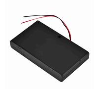 Portable 8pcs AA Battery Holder Storage Box with Cover Power Switch 12V Output Black