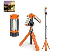 Portable 9000mAh Waterproof LED Camping Light with Adjustable Tripod Stand - 4 Lighting Modes, SOS, USB Rechargeable for Outdoor Hiking Fishing Emergency (Light with Stand)