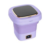 Portable 9L Mini Washing Machine - Compact & Lightweight, Folding Design for Home Use, Efficient Underwear Dehydrator, Travel-Friendly, Perfect for RVs & Camping, Stylish Purple Color