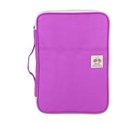 Portable A4 Document Organizer, Multi-Functional Zippered Portfolio Case, Purple File Folder for Travel and Office