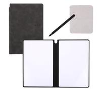 Portable A5 Dry Erase Notebook, 9.4x6.5 Inch Reusable Dry Erase Notebook Erasable Notebook Whiteboard Notebook for Business Home Office (Deep Grey)