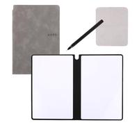 Portable A5 Dry Erase Notebook, 9.4x6.5 Inch Reusable Dry Erase Notebook Erasable Notebook Whiteboard Notebook for Business Home Office (Grey)