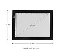 Portable A5 Light Box Tracer USB Powered Ultra-Thin LED Artcraft Light Pad Copy Board with Scale 3 Level Adjustable Brightness for Artists Sketching Drawing