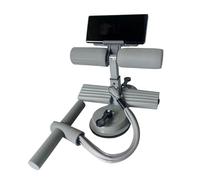 "Portable Abs Workout Equipment with Stand, Sit Up Bar Foot Holder - Exercise Equipment with Adjustable Height & Resistance Bands, 2 Suction Cups for Feet/Leg Strength" (Gray-A)