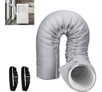 Portable AC Exhaust Hose Insulation Sleeve, 3-Layer Heat Barrier Wrap Fits 5/5.9 Inch Duct, Light Gray with 2 Adjustable Buckle Straps