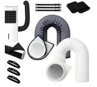 Portable AC Hose Insulation Sleeve, Insulated Air Conditioner Hose Cover for 5 & 5.9 Inch Exhaust Duct, Heat Resistant Thermal AC Pipe Wrap with Zipper for Home Cooling (2 Pcs-D)