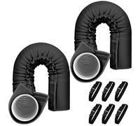 Portable AC Hose Insulation Sleeve,Portable Air Conditioner Hose Cover Wrap,Fits for 5" & 5.9" Diameter Exhaust Hose,Insulated Hoses Duct Vent Cover, Easy to Install with 6 Adjustable Straps, Black(2)