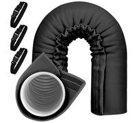 Portable AC Hose Insulation Sleeve,Portable Air Conditioner Hose Cover Wrap,Fits for 5" & 5.9" Diameter Exhaust Hose,Insulated Hoses Duct Vent Cover, Easy to Install with 3 Adjustable Straps, Black