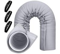 Portable AC Hose Insulation Sleeve,Portable Air Conditioner Hose Cover Wrap,Fits for 5" & 5.9" Diameter Exhaust Hose,Insulated Hoses Duct Vent Cover, Easy to Install with 3 Adjustable Straps, Gray
