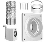 Portable Ac Window Kit - Indoor Dryer Vent Kit, Wall Mounted Exhaust Parts Replacement | Plate for Ventilation Fans Circulation Ceiling Kitchen Washer Bathroom Bedroom