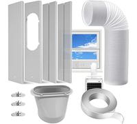 Portable AC Window Kit with 5.9” Exhaust Hose for Sliding Window, Adjustable Air Conditioner Window Vent Kit for Ducting AC Seal Panel for Horizontal&Vertical Window