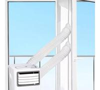 Portable AC Window Seal Kit, Universal Window Vent Sealing Kit with Zip Adhesive Fastener, Reusable Waterproof Window Barrier for Mobile Air Conditioner, Tumble Dryer (4M)