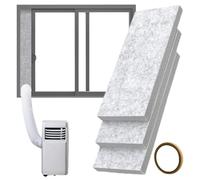 Portable AC Window Vent Kit, Insulation Foam Board Set with Fixing Glue - Insulation Vent Kit for Horizontal Or Vertical Installation Bedroom Living Room Kitchen Garage Home Basement