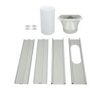 Portable AC Window Vent Kit with 5.7in Exhaust Hose, Adjustable Universal Window Seal Plate for Sliding Horizontal or Vertical Fenster, AC Unit Replacement Part